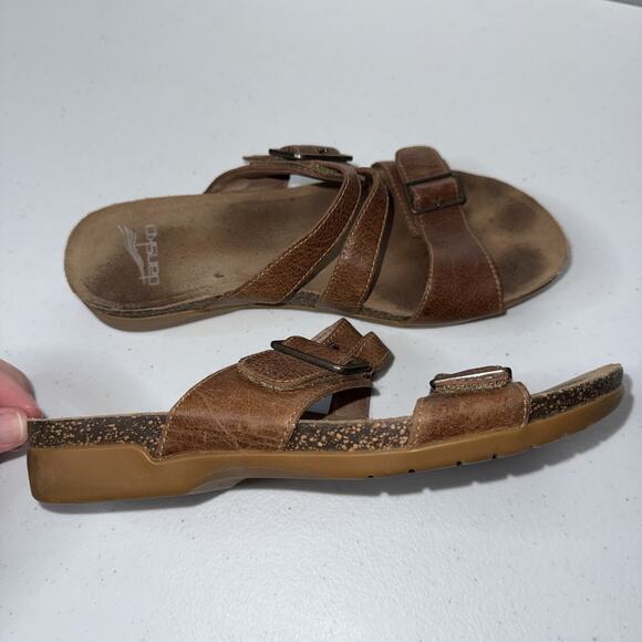 Dansko Women’s Rosie Sandals Slides Brown Leather Adjustable Straps Size 37 - Picture 2 of 5